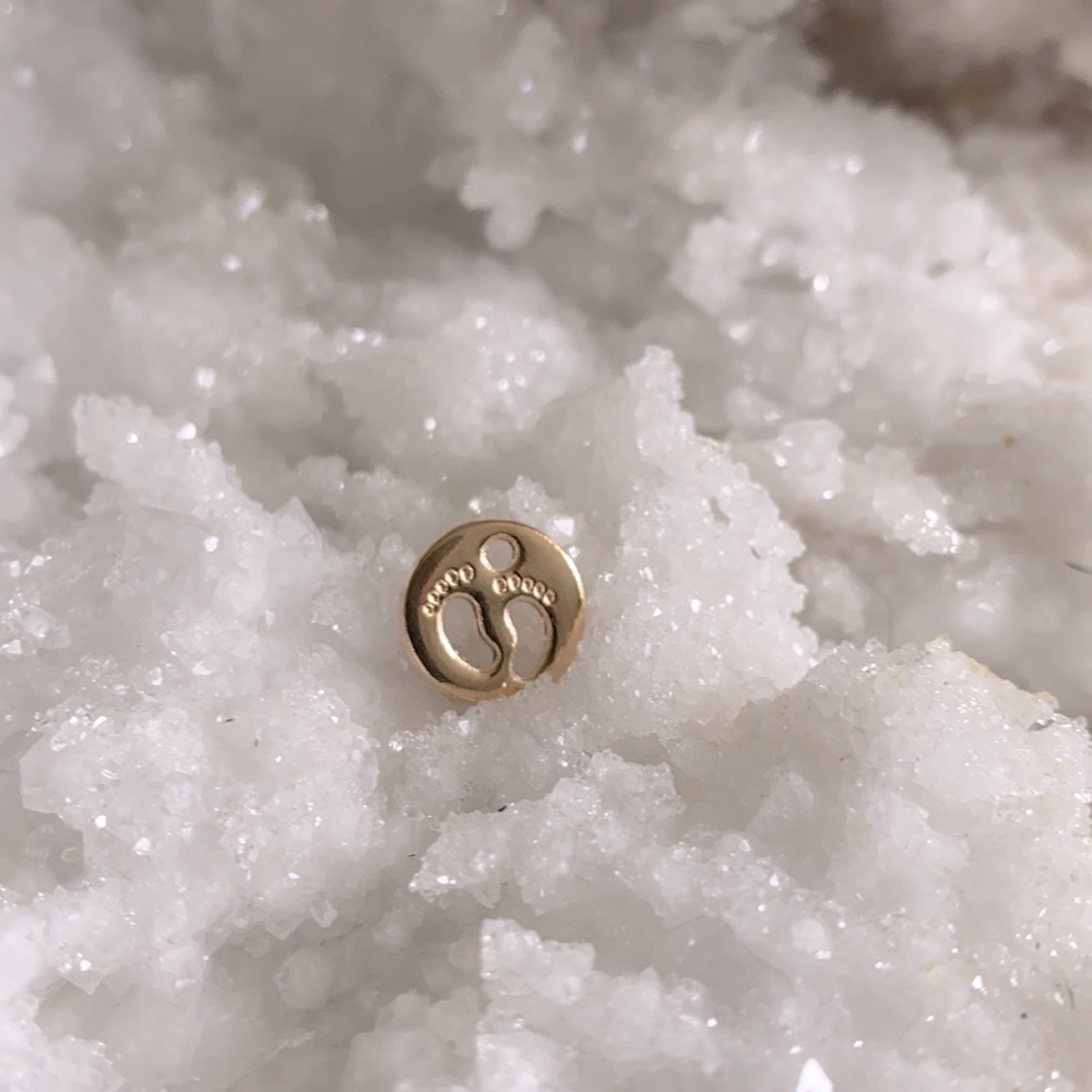 3/$30 new gold plated foot print charm
